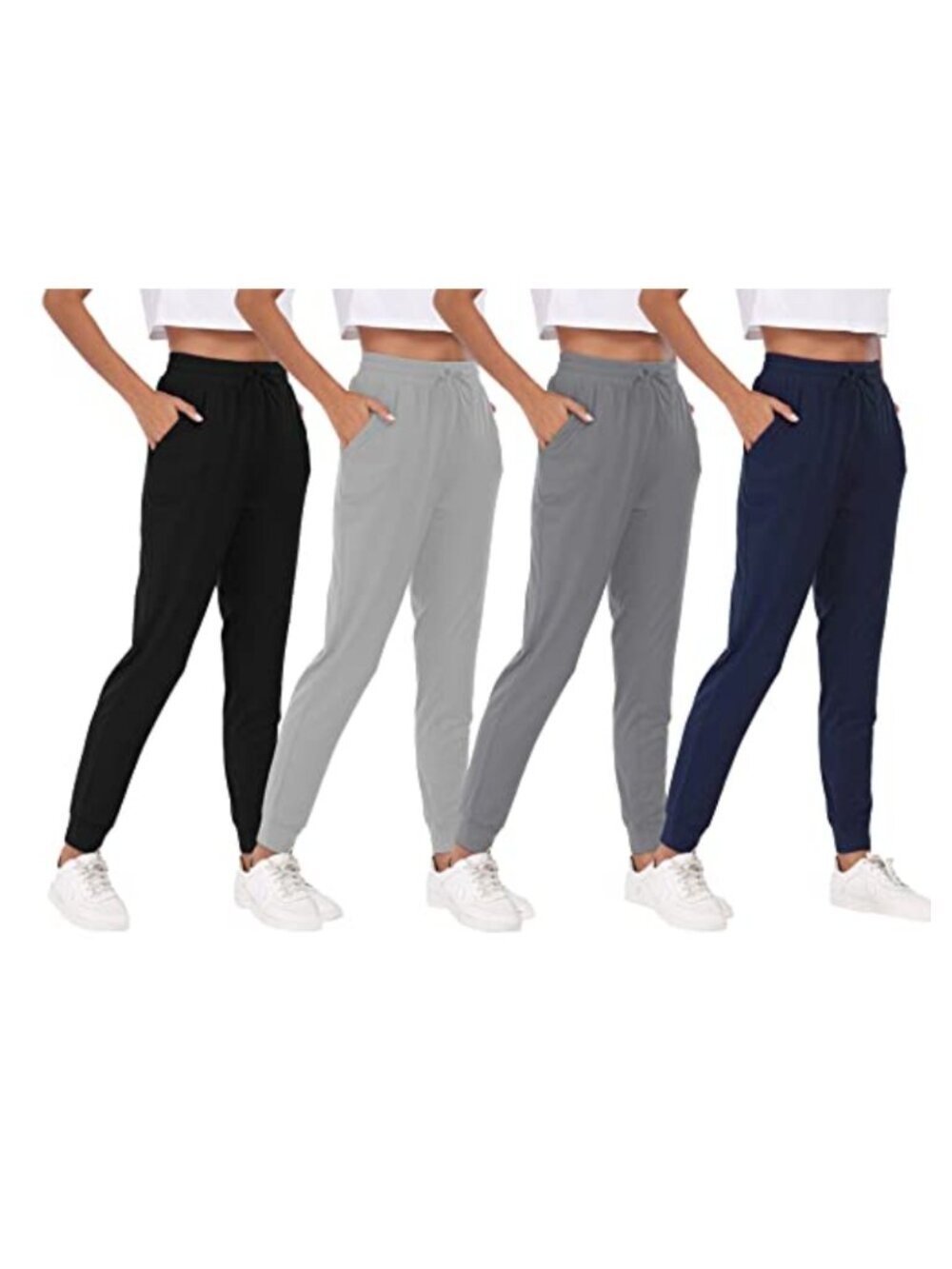 Women's Joggers with Pockets Drawstring Sweatpants for Yoga Running Workout